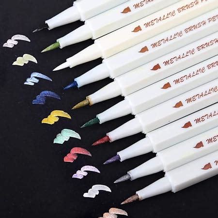 DOMS Metallist Series Metallic Brush Pen (10 Assorted Shades) : Amazon ...