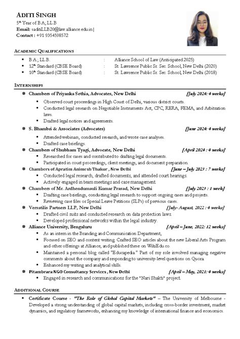 Resume - Kindly look into the attached file. - A DITI S INGH 5 th Year ...