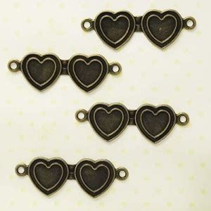 KRAFTMASTERS Craft Metal Charms 4pcs Double Heart PICS Used for Craft ...