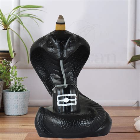 Nantan Naag/Snake with Shivling Smoke Backflow Burner|Incense Holder ...