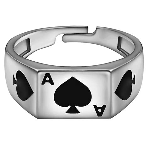 GIVA 925 Sterling Silver Black Ace Ring For Him, Adjustable | Rings for ...