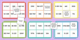 5-Digit Number Bingo, writing 5 digit numbers in words