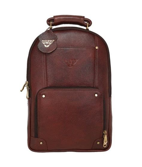 MOZRI genuine Leather 18 Inch Leather Laptop Backpacks Bag for men and ...