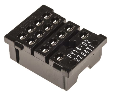 PY14-02 Omron | Omron MY4 14 Pin 250V ac PCB Mount Relay Socket, for ...