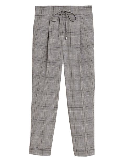 Buy Checked Tapered Ankle Grazer Trousers at Marks & Spencer