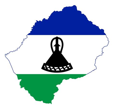 Detailed flag map of Lesotho | Lesotho | Africa | Mapsland | Maps of ...