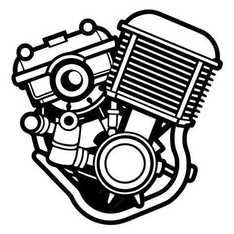 Motorbike engine silhouette vector | Premium AI-generated vector