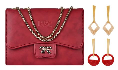 Pramadda Pure Luxury Gorgeous Red Women's Sling Crossbody Chain Purse ...