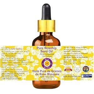 Deve Herbes Pure Rosehip Seed Oil (Rosa rubiginosa) with Glass Dropper ...