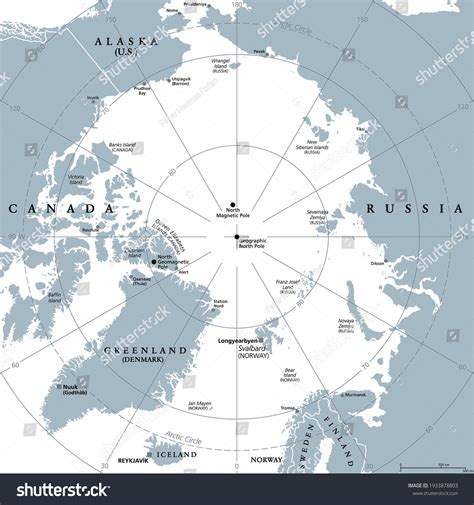 Map Showing Arctic Circle