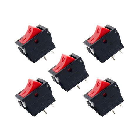 Electronic Spices KCD 002 6a 250v Ac 2 Pin Spst Red Color Mini Plastic ...