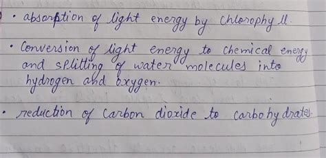 State the events occurring during the process of photosynthesis. Is it ...