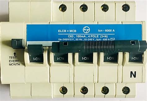 L&T ELCB + MCBs (RCBO)- 63A, 4 Pole 100mA, 6KA, C Curve : Amazon.in ...
