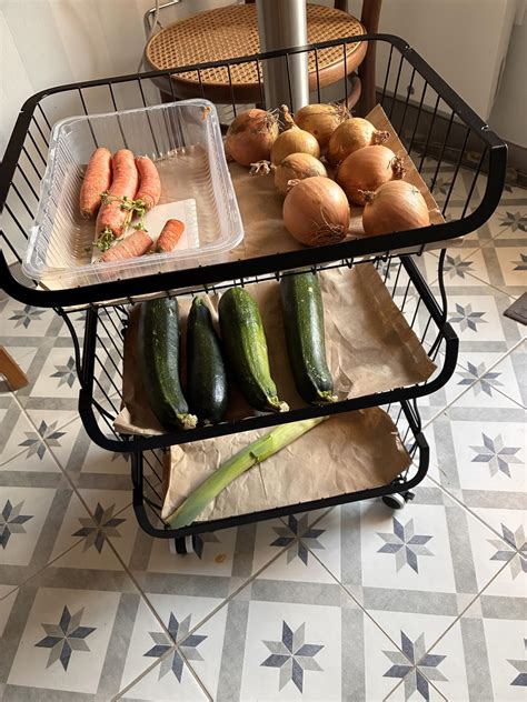 Miyawell Fruit Vegetable Storage Basket, 4 Tier Stackable Metal Wire ...