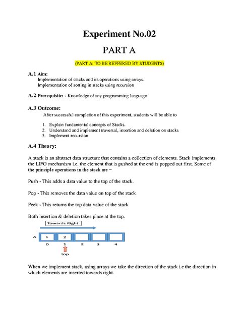 N117 Experiment on Stack Operations and Recursion Techniques - Studocu