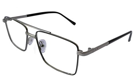 Silver and Black Rectangle Eyeglasses for Men – Bombay Optical