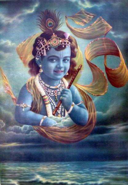 Krishna In Om - Vintage Oleograph Print - Posters by Tallenge | Buy ...