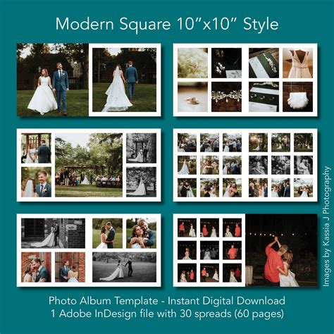 10x10 Photo Album Template - Modern Square Style - Instant Download ...