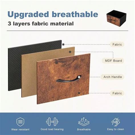 10 Storage Drawer Dresser Bedroom Tall Wood Dresser With Fabric Storage ...