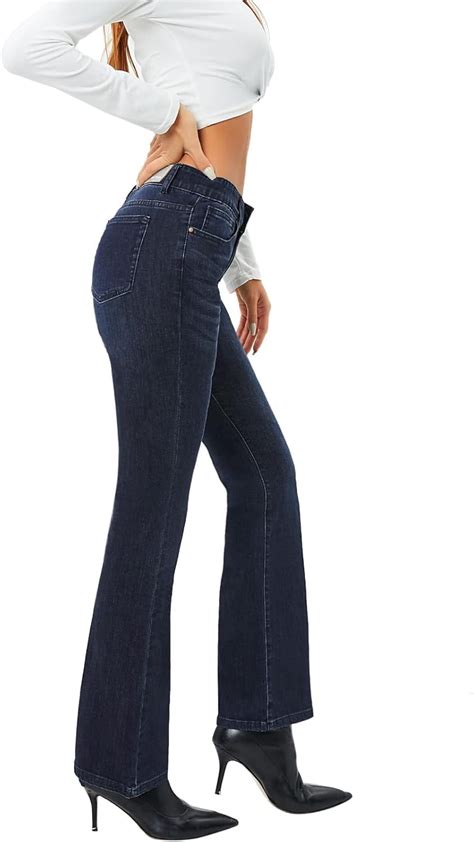 Buy MetHera Women's Le Mel Classic Stretch Curvy Bootcut Jeans Online ...