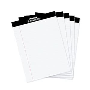 Turron Sustainable A4 Notepads - 50 Sheets - White - Ruled - Pack of 5 ...