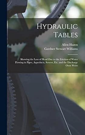 Hydraulic Tables: Showing the Loss of Head Due to the Friction of Water ...