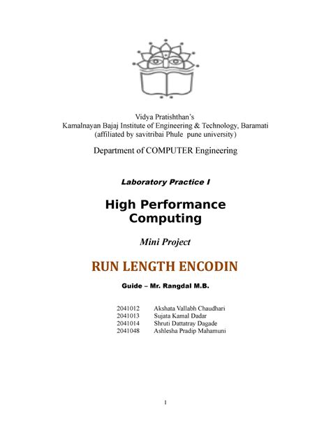 HPC Project report - Vidya Pratishthan’s Kamalnayan Bajaj Institute of ...