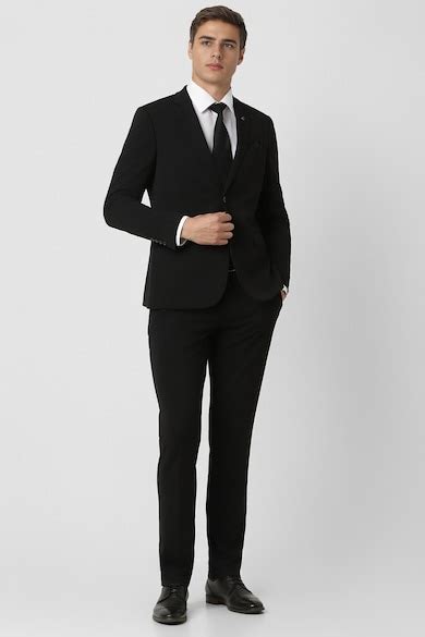 Buy Men Black Solid Ultra Slim Fit Formal Two Piece Suit Online ...