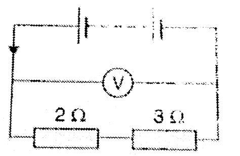 In the circuit shown below, the voltmeter reads 10V. (a) What is the ...