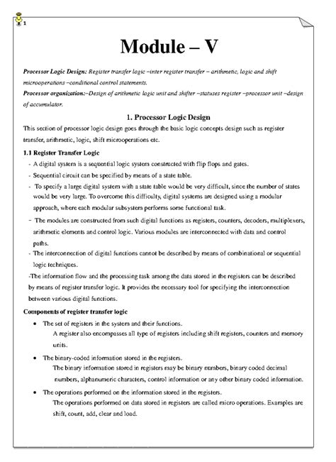 Computer Organisation And Architecture - Unit 5 Notes on Processor ...