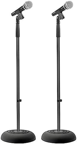 Universal Compact Base Microphone Stand - 2.8 to 5 Ft Height Adjustable ...