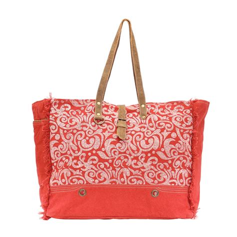 Myra Bag Summarize Upcycled Canvas & Leather Weekender Bag S-1472 ...