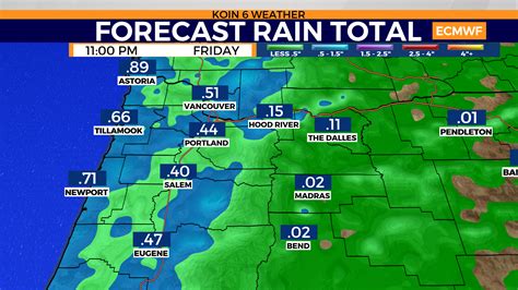Portland, Oregon weather forecast for Friday, January 13, 2023