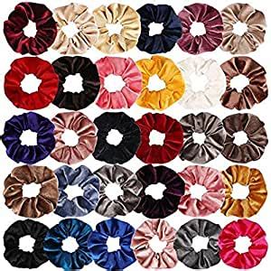 Blue Earth Scrunchies Women's Velvet Elastic Flannelette Scrunchy Ropes ...