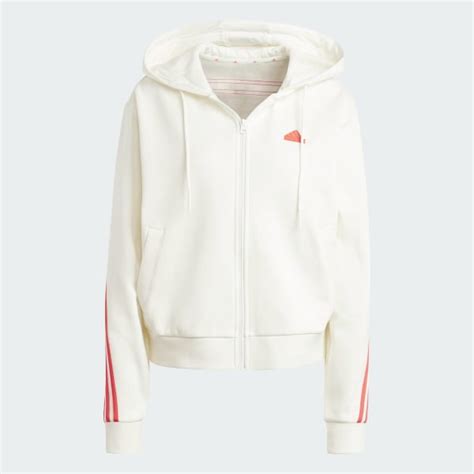 adidas Future Icons 3-Stripes Full Zip Hoodie - White | adidas India