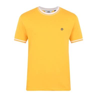 Buy Men Yellow Ribbed Neck With Tipping T-shirt Online at The ...