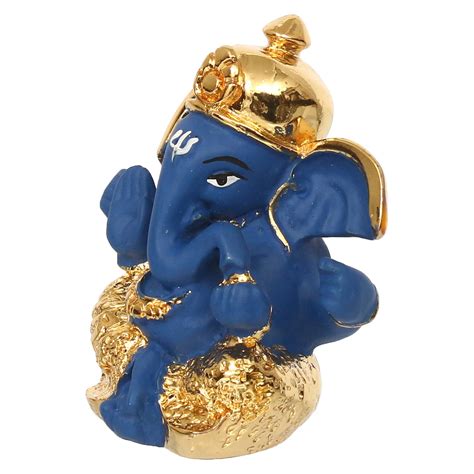 Gold Plated Blue Dhoti Ganesha Decorative Showpiece for Home/Temple ...