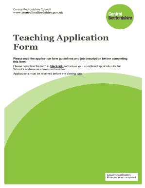 Teaching Application Form - Blank Fillable Template | Fill Out, Print ...