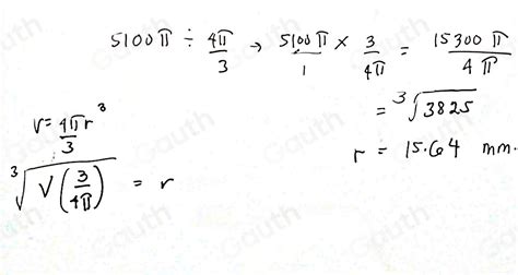 Solved: The bouncy ball below is a sphere with a volume of 5100π mm^3 ...