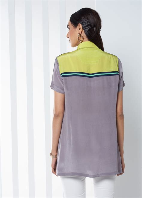 Neon Grey Block Top – Modern Contrast in Women’s Tops and Tunics | Seven DC