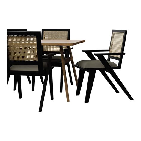 Ekanta 6 Seater Dining Table Set With Rattan Chairs – Nismaaya Decor