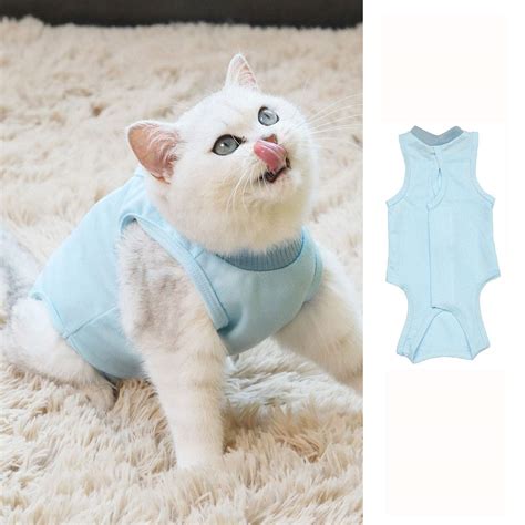 Topaup Cat Recovery Suit Kitten Pet Body Suit After Surgery ...