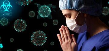 Female doctor or nurse in face mask praying | Premium Photo