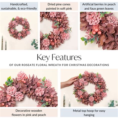 Roseate Floral Wreath For Christmas Decorations Online - Premium Wall ...