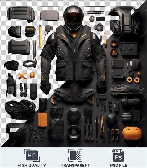 Premium PSD | Transparent object custom motorcycle gear and accessories ...