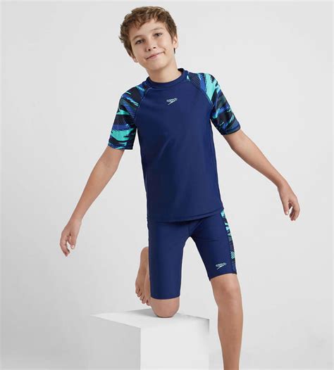 Buy Speedo Boy's Endurance10 Hyperboom Print Short Sleeve Suntop ...
