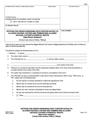 Fillable Online ventura courts ca Petition for order dispensing with ...