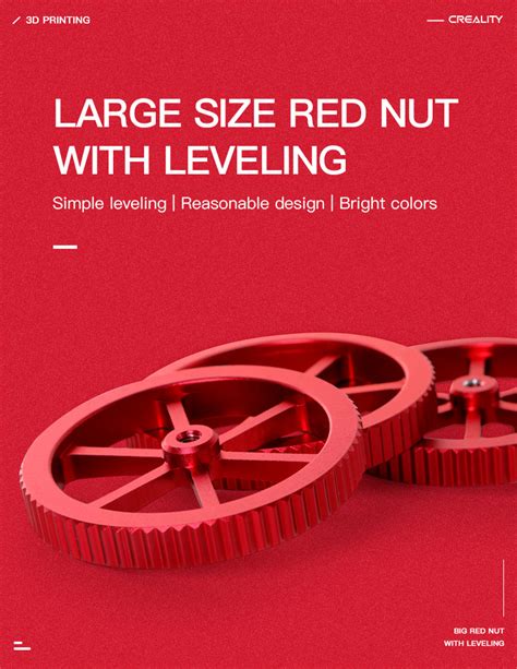 Creality Upgraded Large Size Metallic Red Leveling Nut for Printing ...