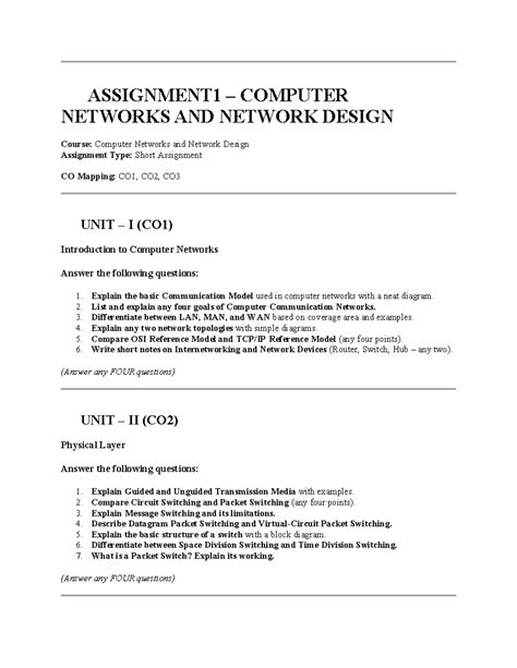 Assignment 1: Computer Networks and Network Design (CNND) - Studocu