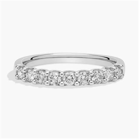 Nine Stone Shared Prong Contour Diamond Ring In Platinum (1/2 Ct. tw ...